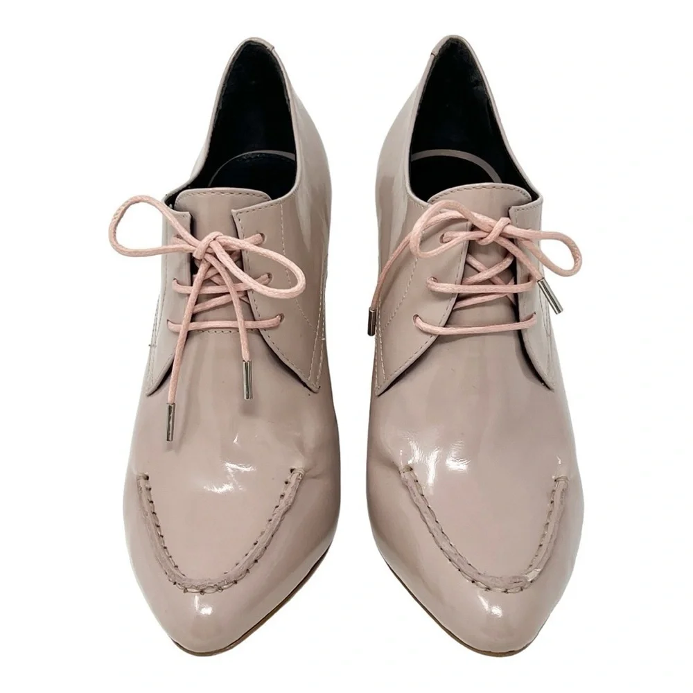 Anthropologie Pied Juste Tipo Pale Pink Lace Up Heels Sz 36